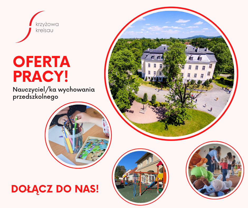 Fundacja „Krzyżowa” poszukuje osoby na stanowisko: Nauczyciel/ka wychowania przedszkolnego